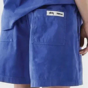 【即完】25SS STUSSY x TEKLA POPLIN SHORTS Poplin pyjamas – shorts – Hand Drawn Stripes | Tekla Fabrics